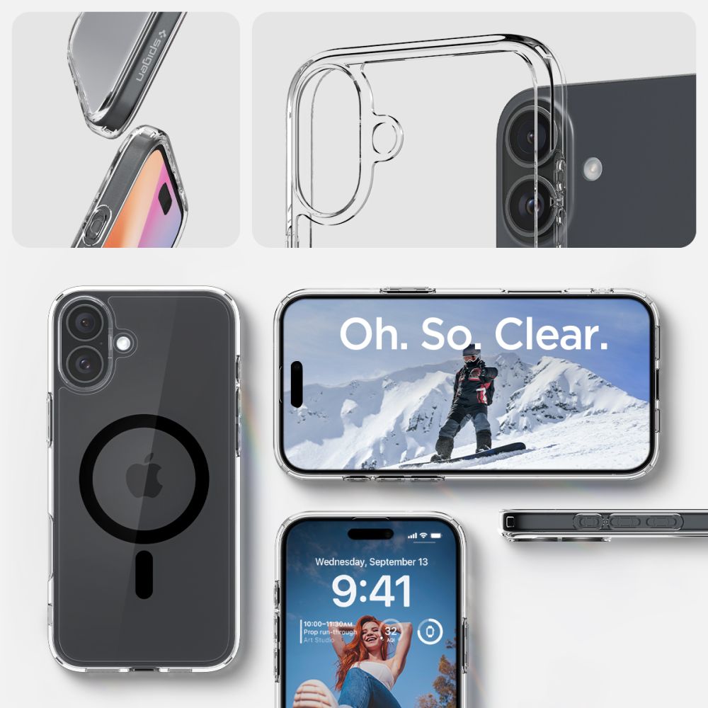 COPERTURA SPIGEN ULTRA HYBRID MAG MAGSAFE IPHONE 16 PLUS NERA