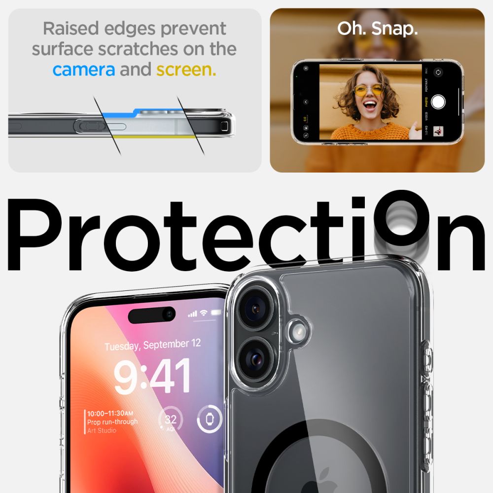 COPERTURA SPIGEN ULTRA HYBRID MAG MAGSAFE IPHONE 16 PLUS NERA