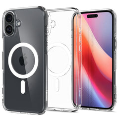 COPERTURA SPIGEN ULTRA HYBRID MAG MAGSAFE IPHONE 16 PLUS BIANCA