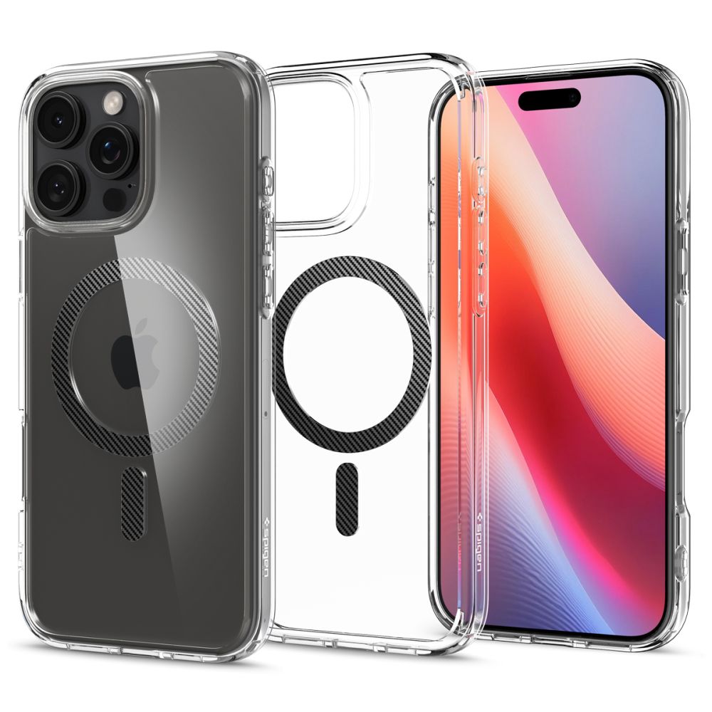 COPERTURA SPIGEN ULTRA HYBRID MAG MAGSAFE IPHONE 16 PRO FIBRA DI CARBONIO