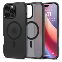 COPERTURA SPIGEN ULTRA HYBRID MAG MAGSAFE IPHONE 16 PRO MAX FROST BLACK