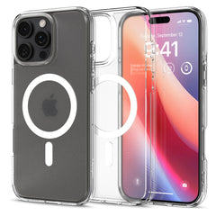 COPERTURA SPIGEN ULTRA HYBRID MAG MAGSAFE IPHONE 16 PRO MAX FROST CLEAR