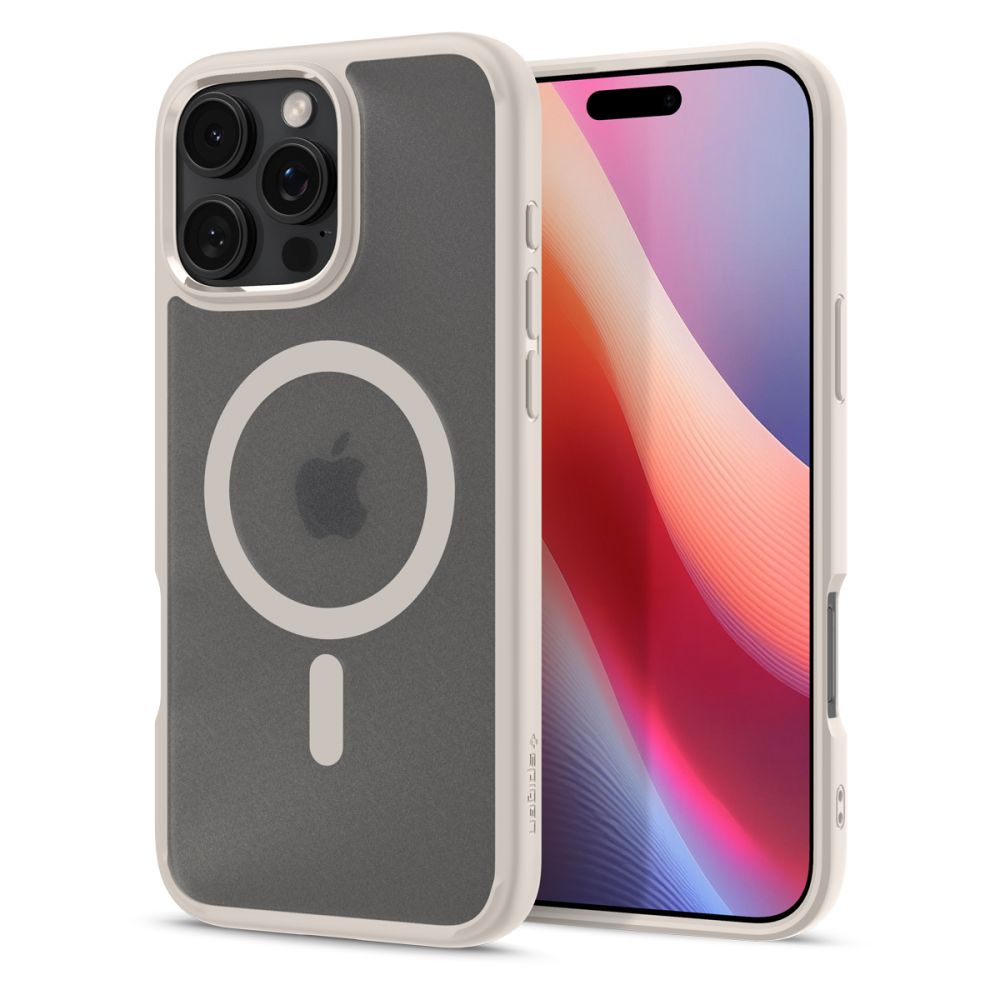 COPERTURA SPIGEN ULTRA HYBRID MAG MAGSAFE IPHONE 16 PRO MAX FROST NATURAL TITANIO
