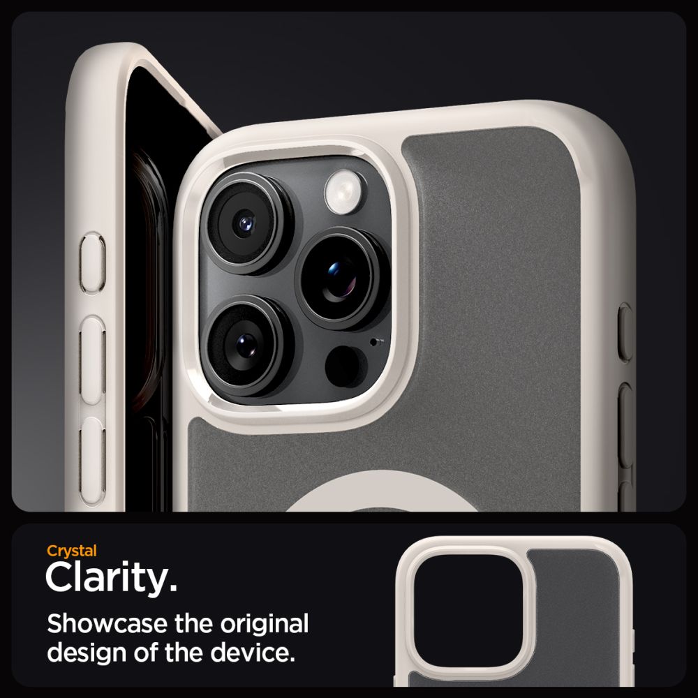 COPERTURA SPIGEN ULTRA HYBRID MAG MAGSAFE IPHONE 16 PRO MAX FROST NATURAL TITANIO