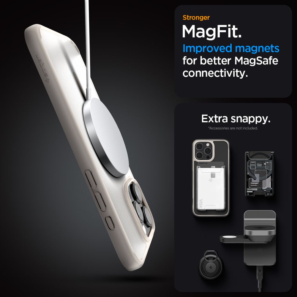 COPERTURA SPIGEN ULTRA HYBRID MAG MAGSAFE IPHONE 16 PRO MAX FROST NATURAL TITANIO