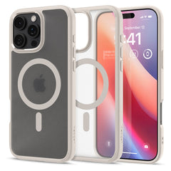COPERTURA SPIGEN ULTRA HYBRID MAG MAGSAFE IPHONE 16 PRO MAX FROST NATURAL TITANIO