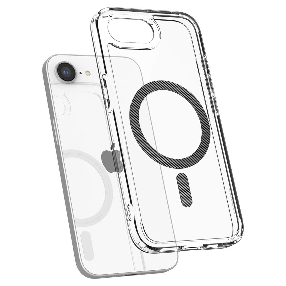 COPERTURA SPIGEN ULTRA HYBRID MAG MAGSAFE IPHONE 16E FIBRA DI CARBONIO