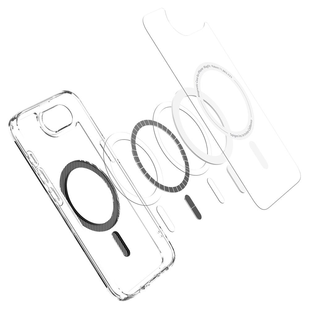 COPERTURA SPIGEN ULTRA HYBRID MAG MAGSAFE IPHONE 16E FIBRA DI CARBONIO