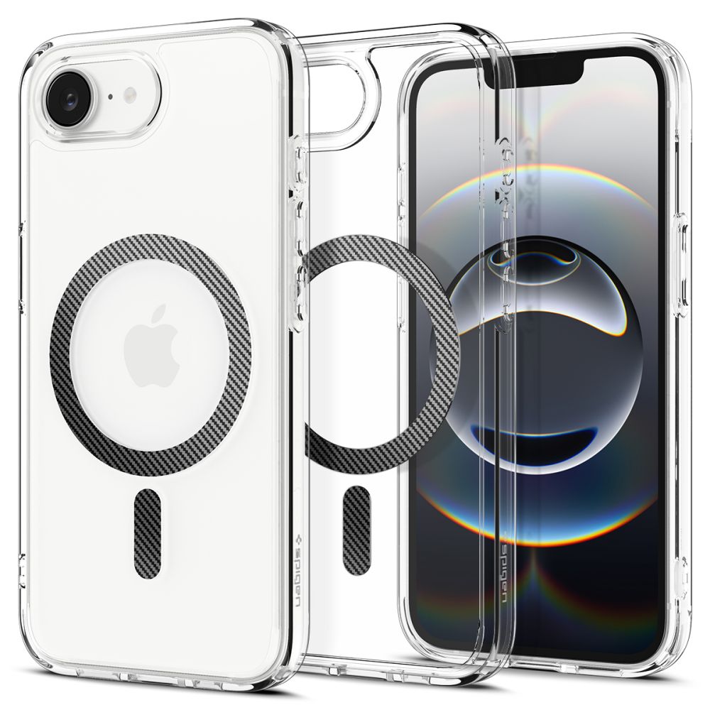 COPERTURA SPIGEN ULTRA HYBRID MAG MAGSAFE IPHONE 16E FIBRA DI CARBONIO
