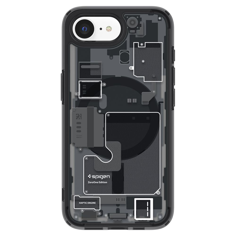 COPERTURA SPIGEN ULTRA HYBRID MAG MAGSAFE IPHONE 16E ZERO ONE NERA