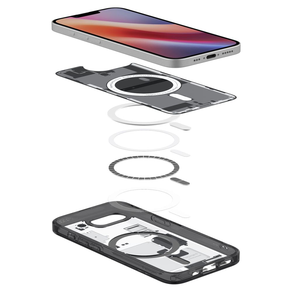 COPERTURA SPIGEN ULTRA HYBRID MAG MAGSAFE IPHONE 16E ZERO ONE NERA