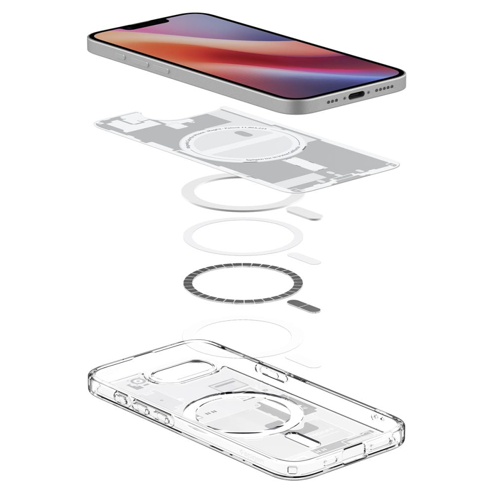 COPERTURA SPIGEN ULTRA HYBRID MAG MAGSAFE IPHONE 16E ZERO ONE BIANCA