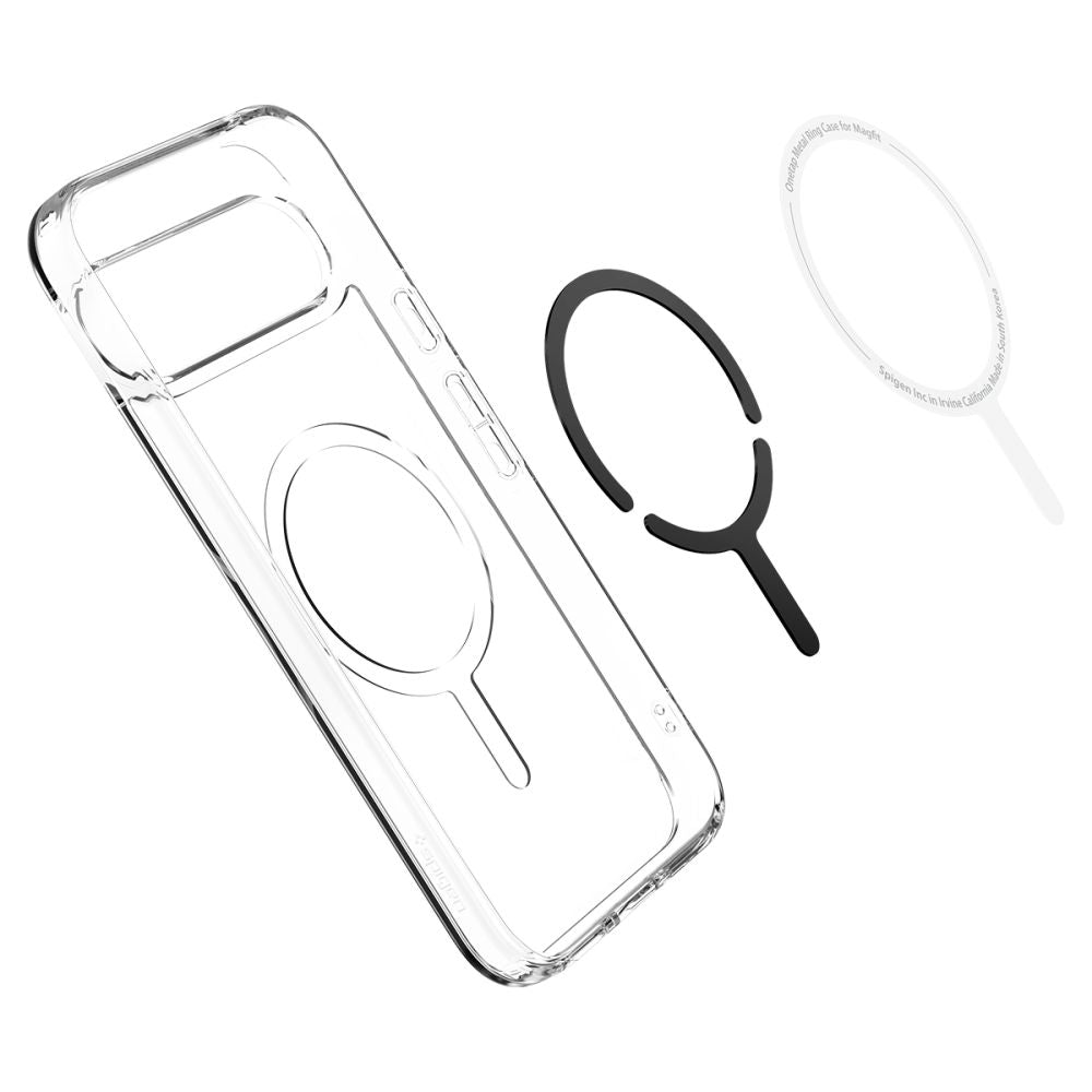 COPERTURA SPIGEN ULTRA HYBRID ONETAP RING MAGSAFE GOOGLE PIXEL 9 PRO BIANCA