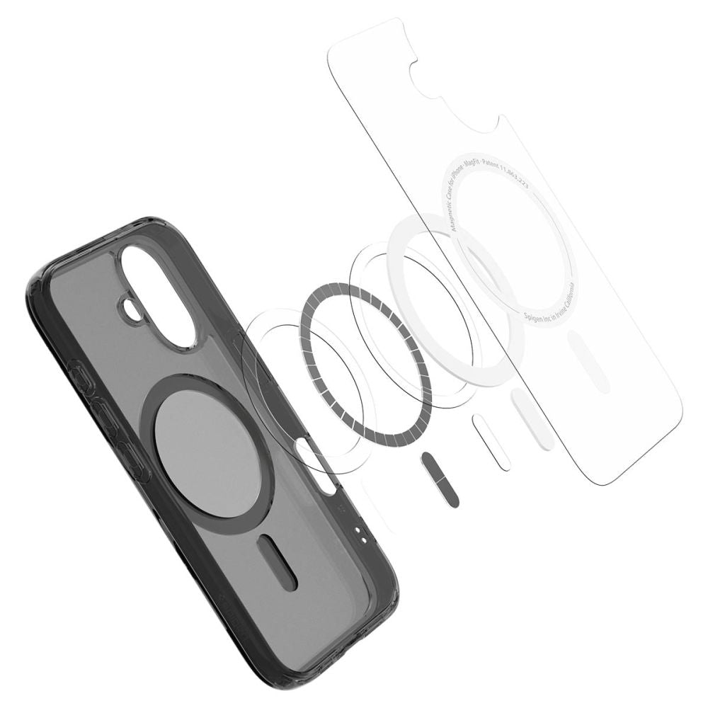 COPERTURA SPIGEN ULTRA HYBRID "T" MAG MAGSAFE IPHONE 16 FROST BLACK
