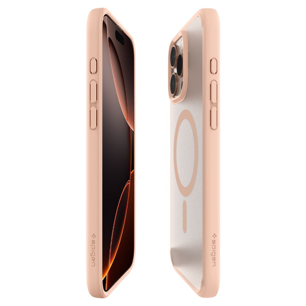 COPERTURA SPIGEN ULTRA HYBRID "T" MAG MAGSAFE IPHONE 16 PRO FROST ROSE TITANIO