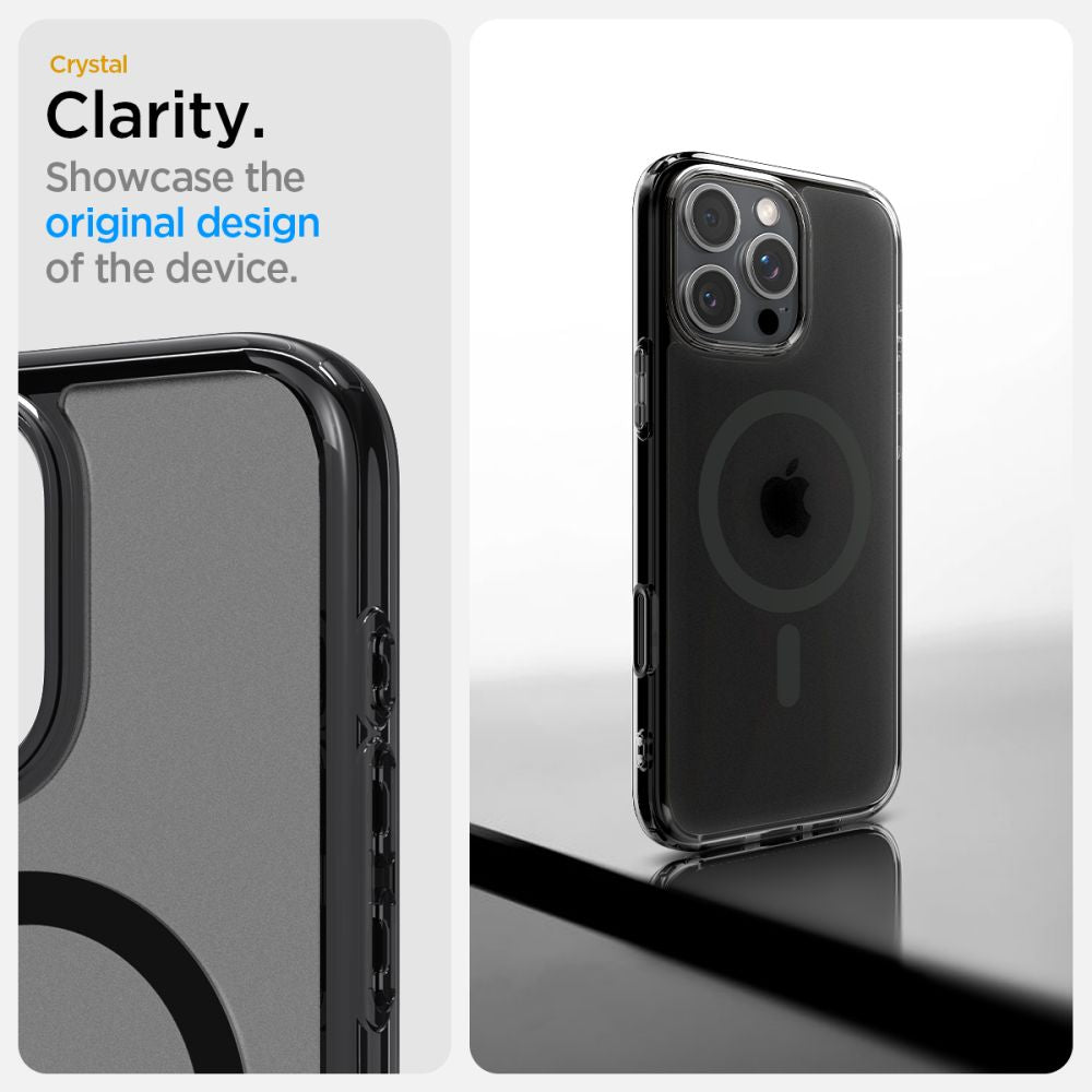 COPERTURA SPIGEN ULTRA HYBRID "T" MAG MAGSAFE IPHONE 16 PRO MAX FROST BLACK