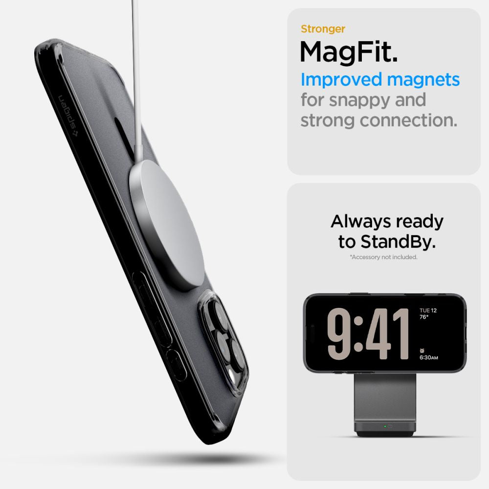 COPERTURA SPIGEN ULTRA HYBRID "T" MAG MAGSAFE IPHONE 16 PRO MAX FROST BLACK