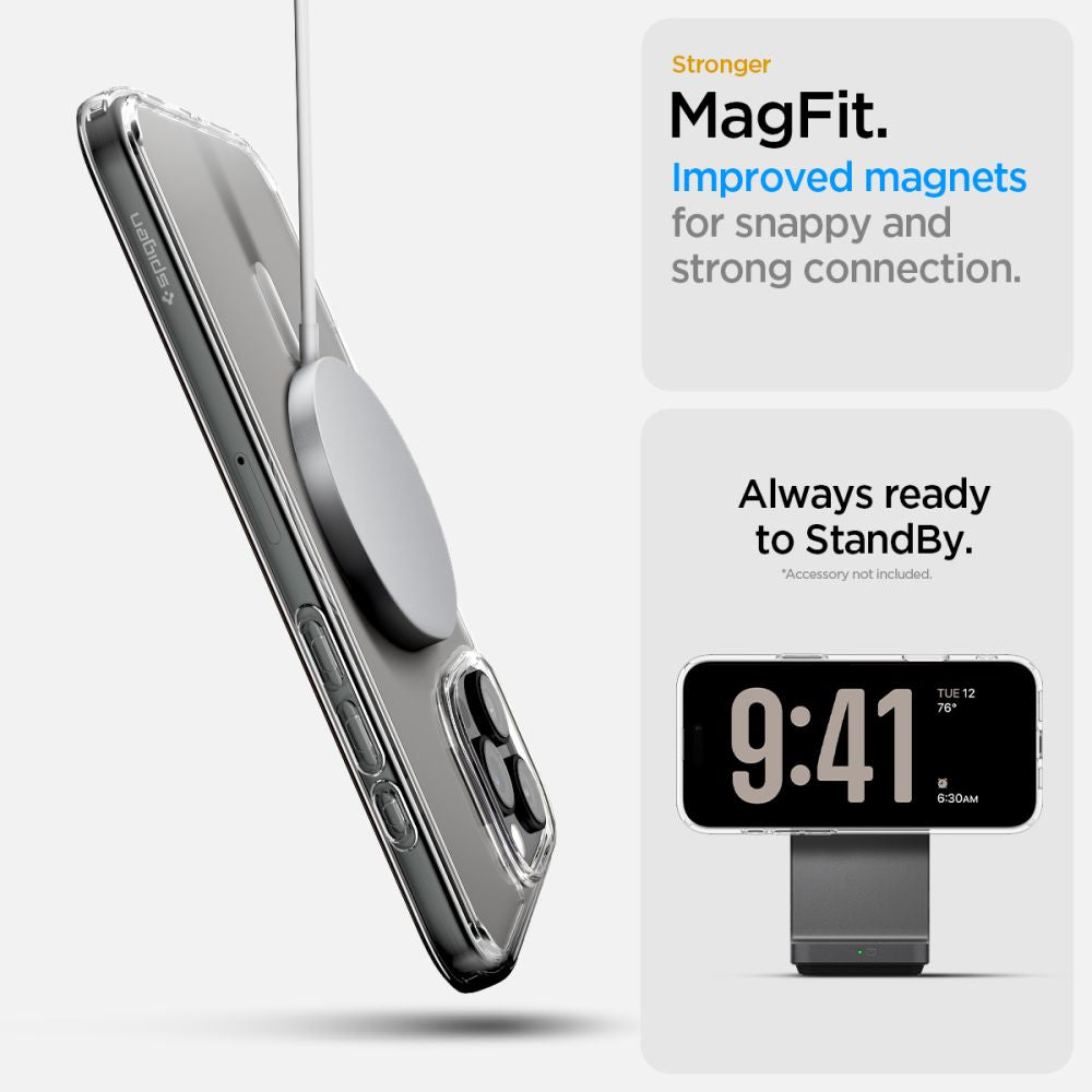 COPERTURA SPIGEN ULTRA HYBRID "T" MAG MAGSAFE IPHONE 16 PRO MAX BIANCA