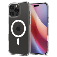 COPERTURA SPIGEN ULTRA HYBRID "T" MAG MAGSAFE IPHONE 16 PRO MAX BIANCA