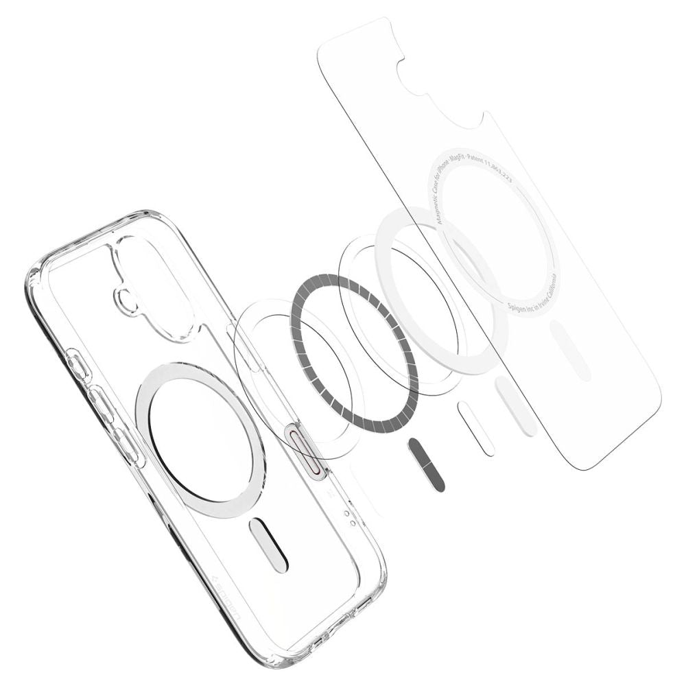 COPERTURA SPIGEN ULTRA HYBRID "T" MAG MAGSAFE IPHONE 16 BIANCA