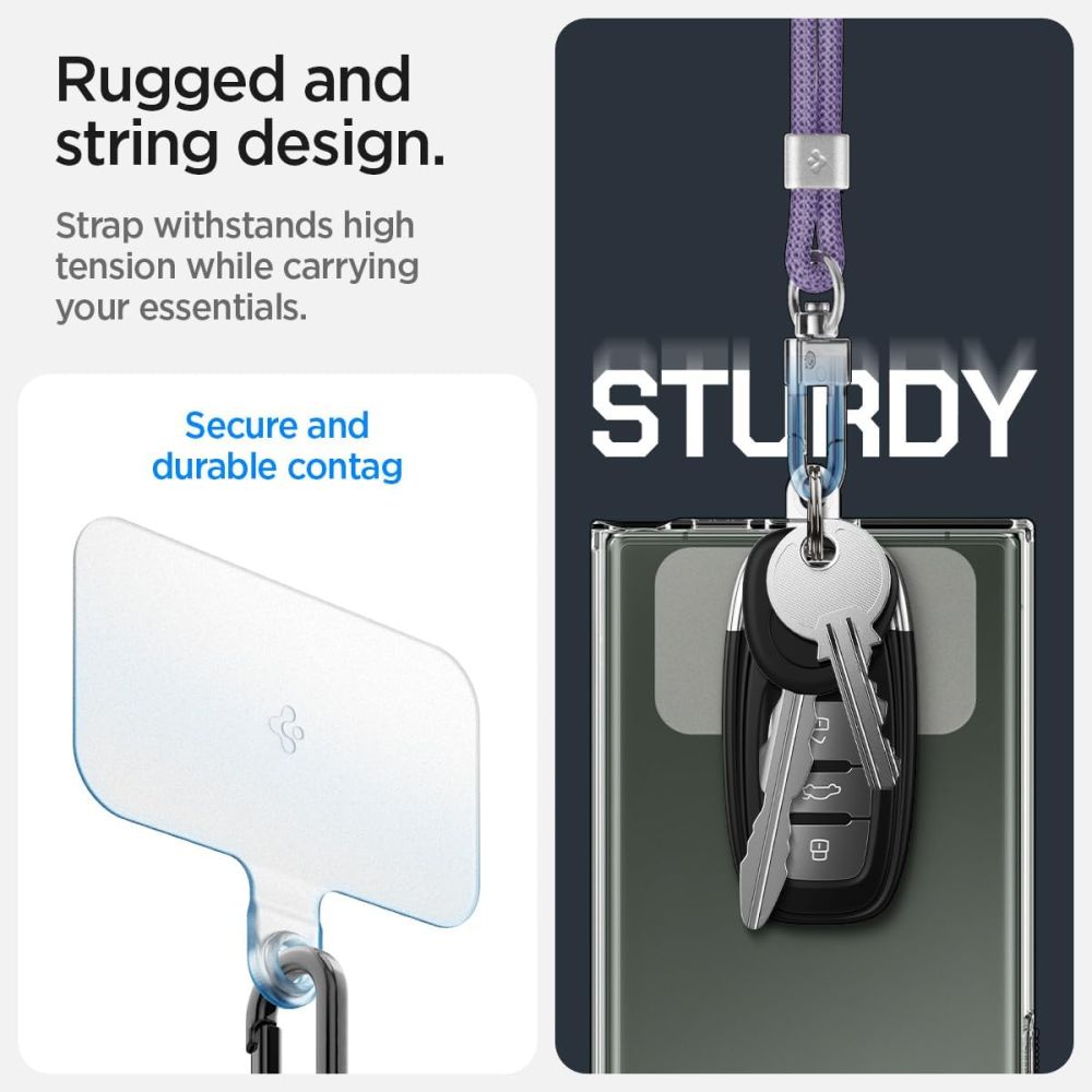 SET DI CINGHIE UNIVERSALI SPIGEN CROSSBODY E POLSO VIOLA SCURO