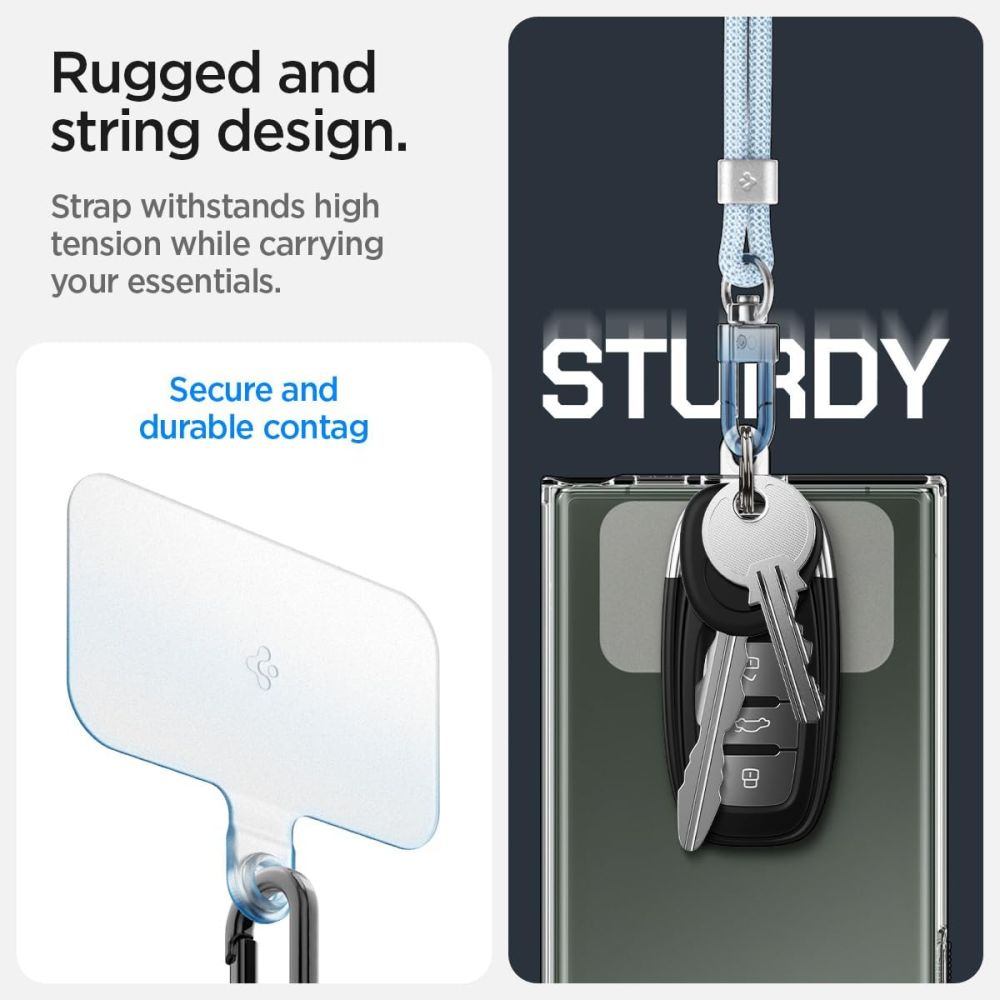 SPIGEN SET DI CINGHIE UNIVERSALI CROSSBODY E POLSO MUTE BLU