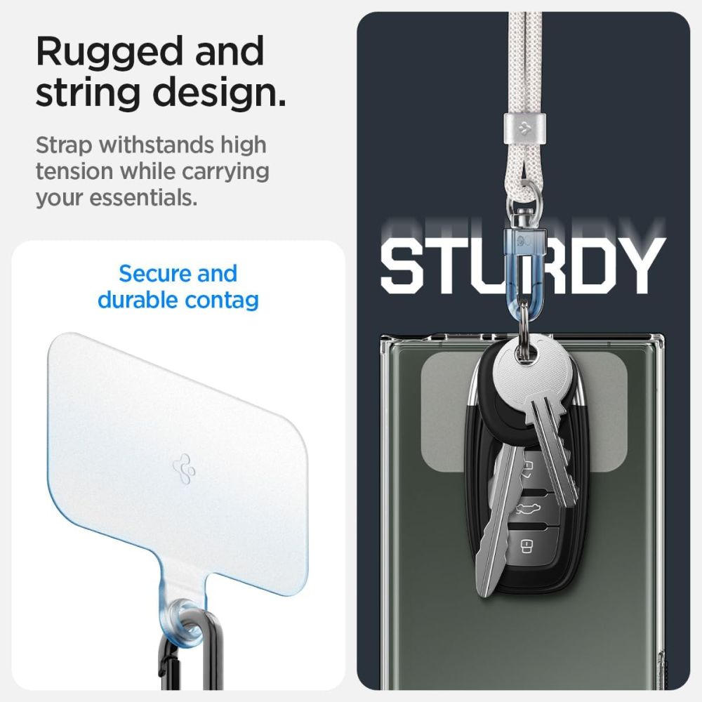 SET DI CINGHIE UNIVERSALI SPIGEN CROSSBODY E POLSO BIANCO PERLA