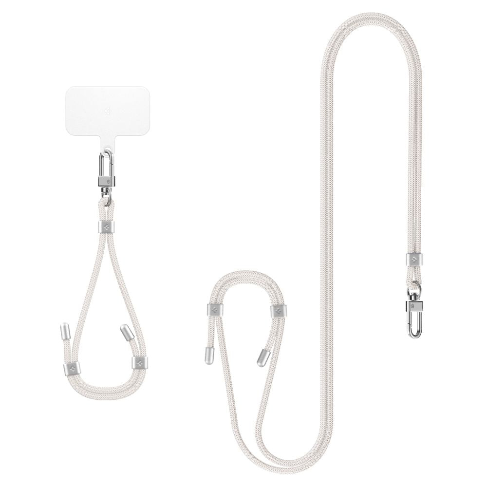 SET DI CINGHIE UNIVERSALI SPIGEN CROSSBODY E POLSO BIANCO PERLA