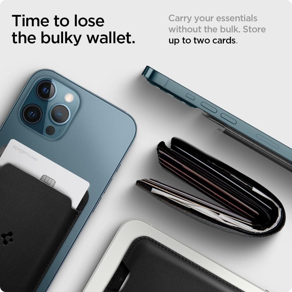 SPIGEN VALENTINUS MAGSAFE PORTA CARTE MAGNETICO UNIVERSALE NERO
