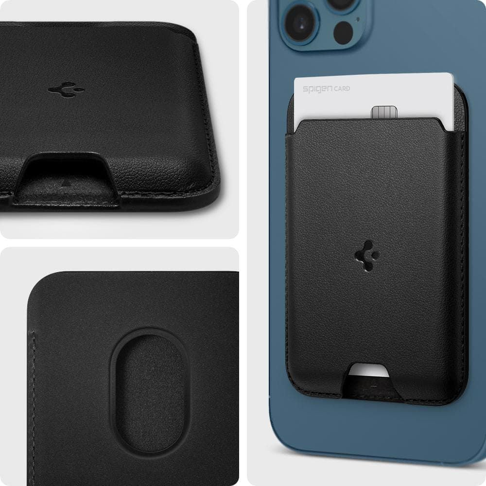 SPIGEN VALENTINUS MAGSAFE PORTA CARTE MAGNETICO UNIVERSALE NERO