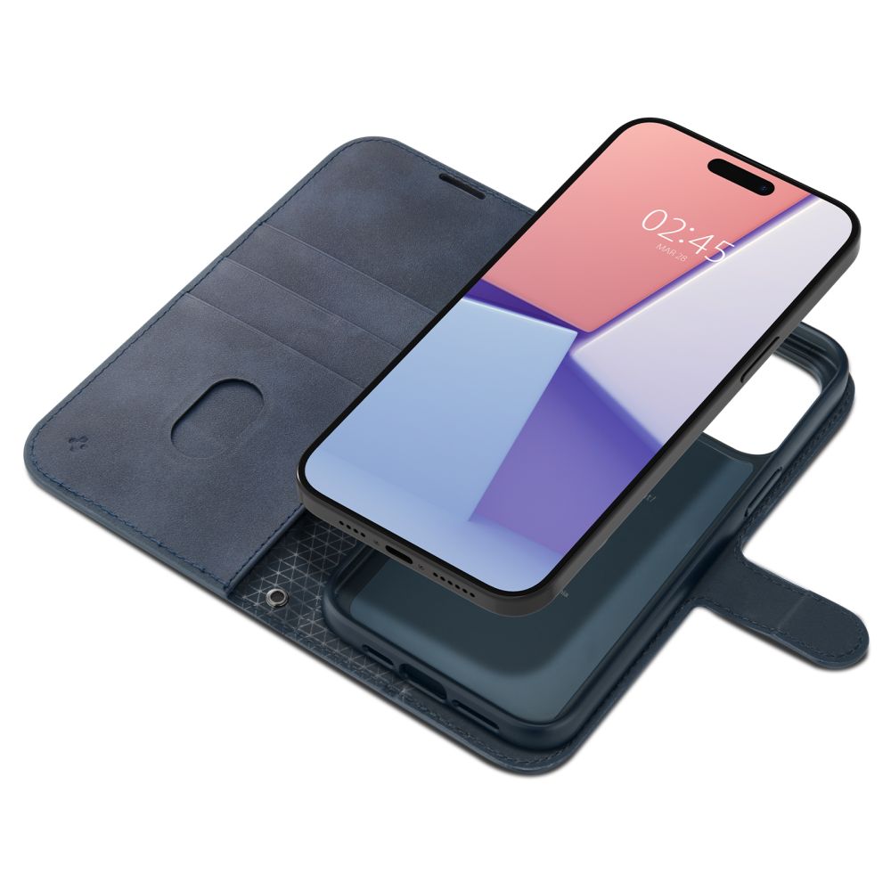 COPERTURA LIBRO SPIGEN WALLET "S" PER IPHONE 15 PRO NAVY