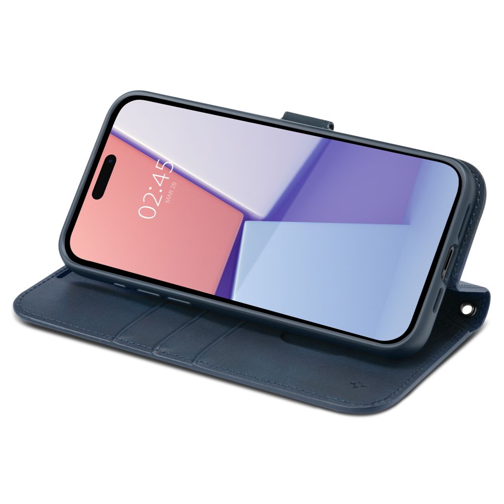 COPERTURA LIBRO SPIGEN WALLET "S" PER IPHONE 15 PRO NAVY