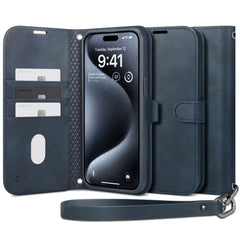 COPERTURA LIBRO SPIGEN WALLET "S" PER IPHONE 15 PRO NAVY