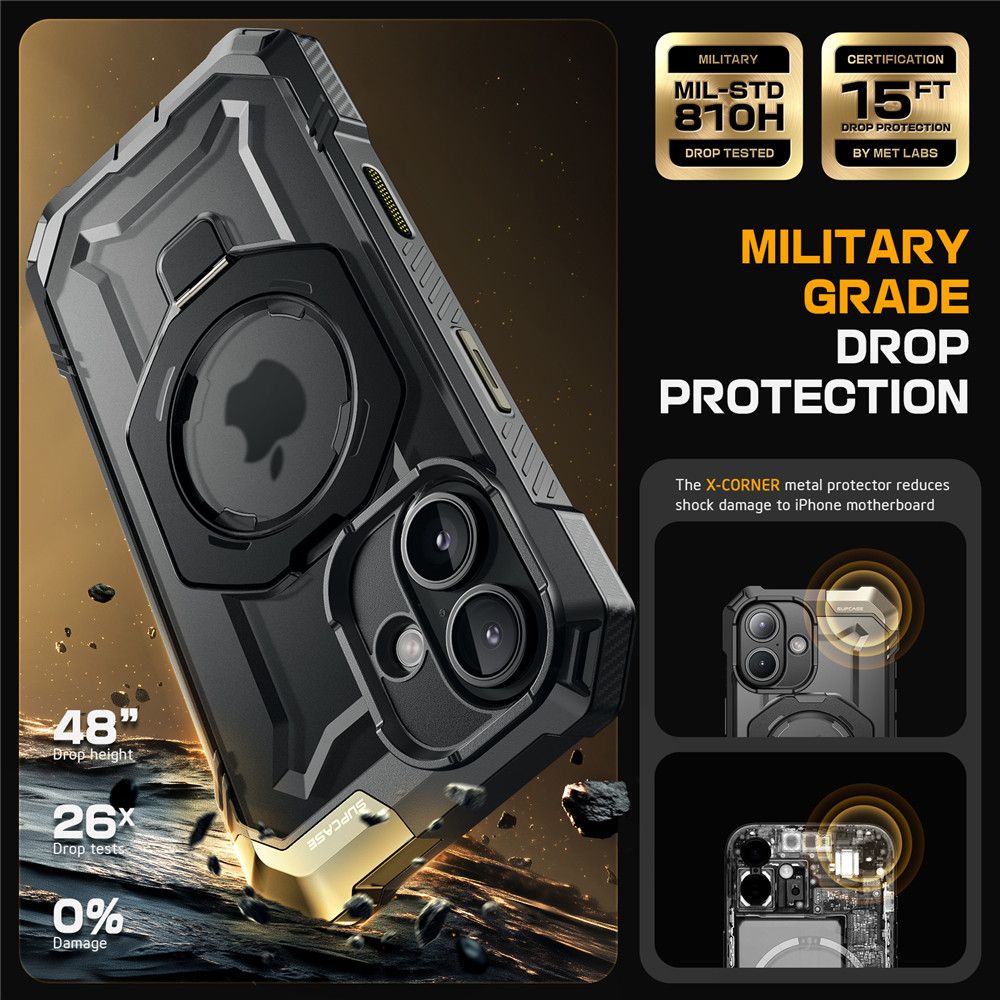 COPERTURA SUPCASE UB GRIP MAG MAGSAFE IPHONE 16 NERA