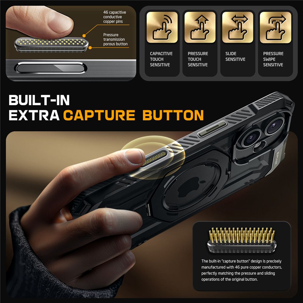 COPERTURA SUPCASE UB GRIP MAG MAGSAFE IPHONE 16 NERA