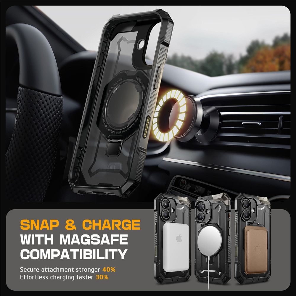 COPERTURA SUPCASE UB GRIP MAG MAGSAFE IPHONE 16 NERA