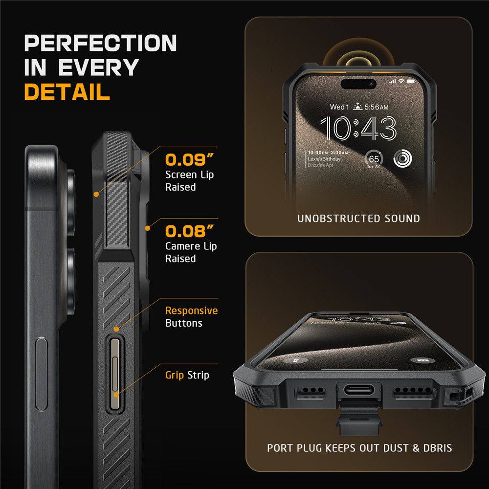 COPERTURA SUPCASE UB GRIP MAG MAGSAFE IPHONE 16 NERA