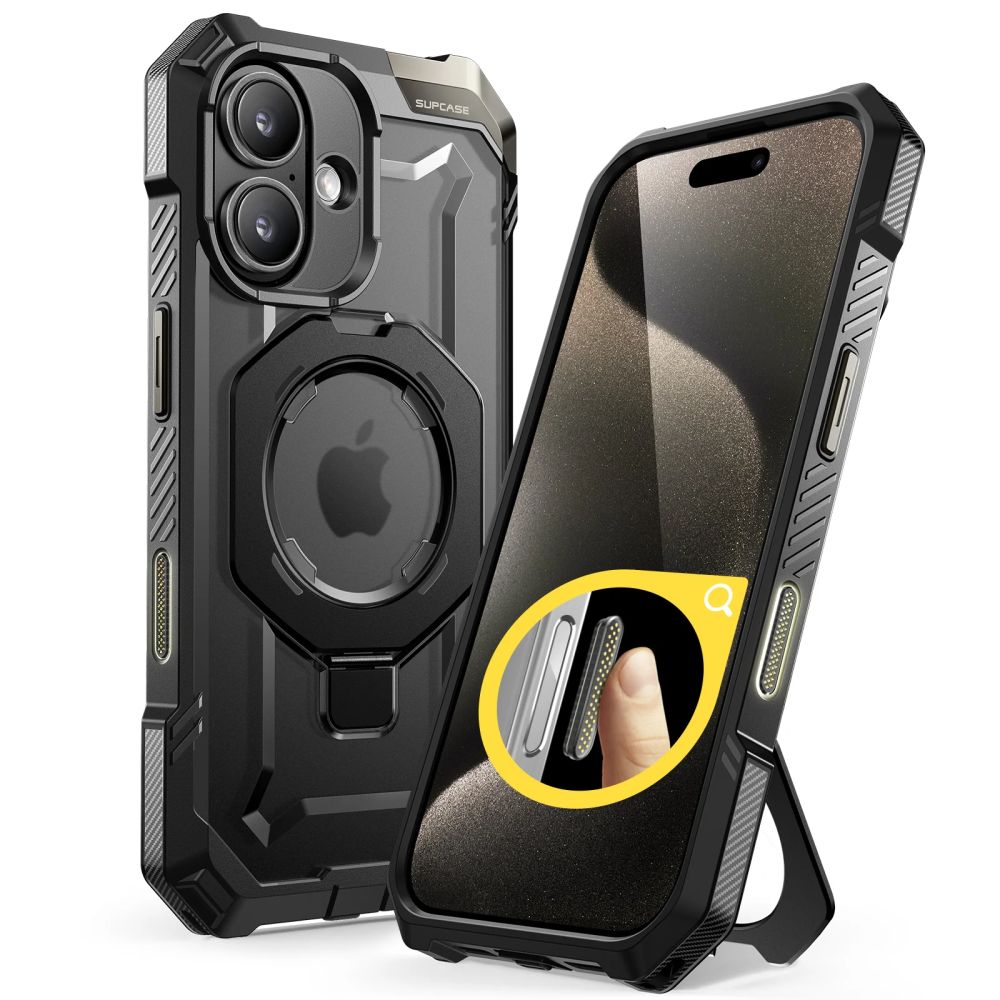 COPERTURA SUPCASE UB GRIP MAG MAGSAFE IPHONE 16 NERA