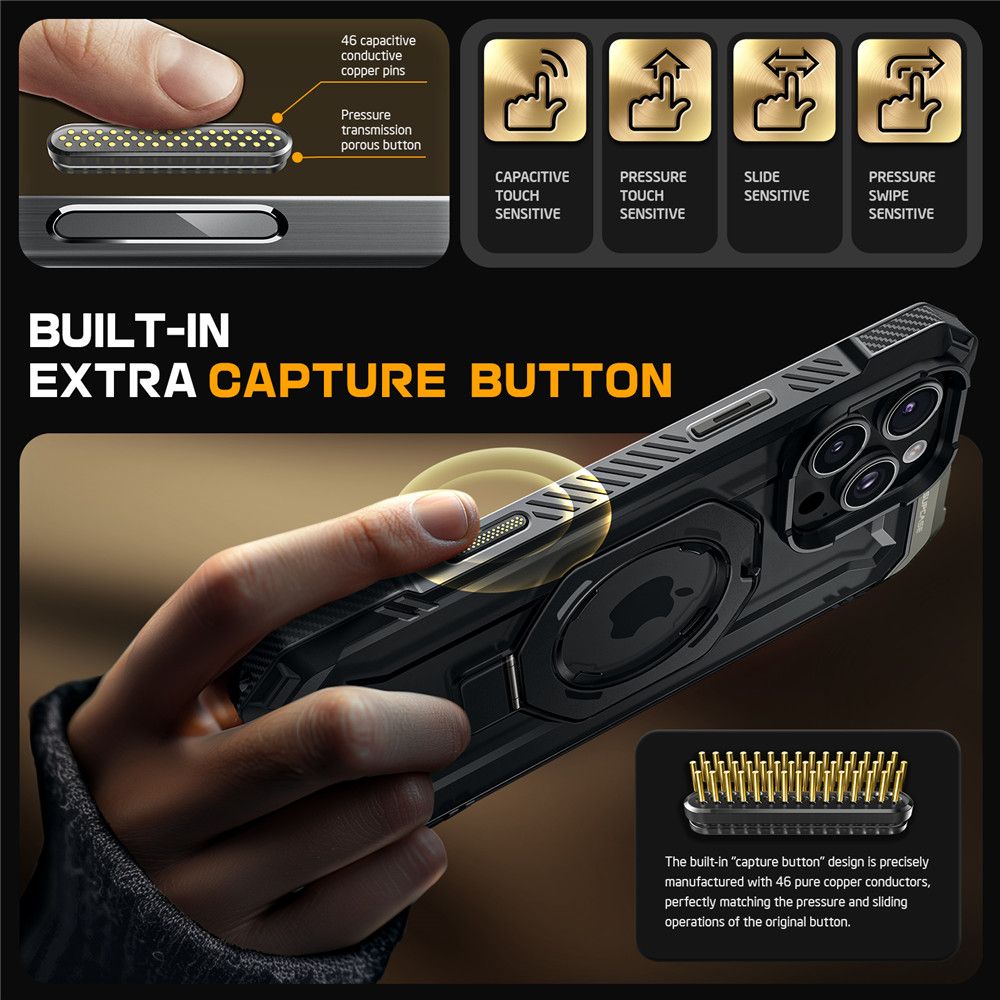 COPERTURA SUPCASE UB GRIP MAG MAGSAFE IPHONE 16 PRO NERA