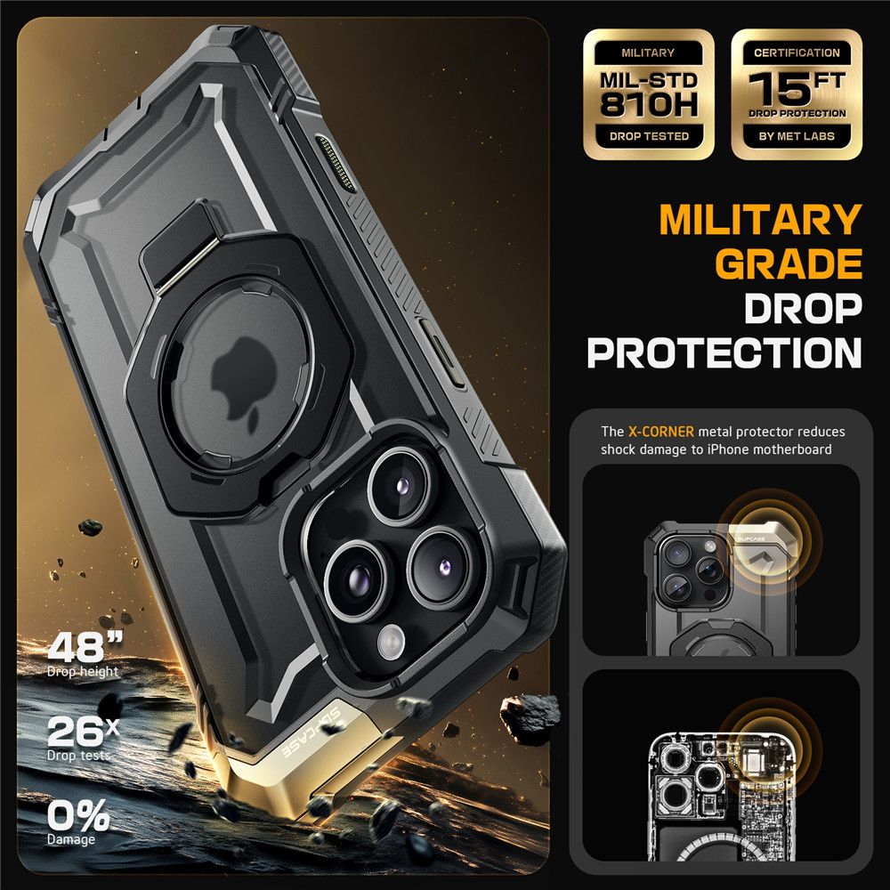 COPERTURA SUPCASE UB GRIP MAG MAGSAFE IPHONE 16 PRO NERA