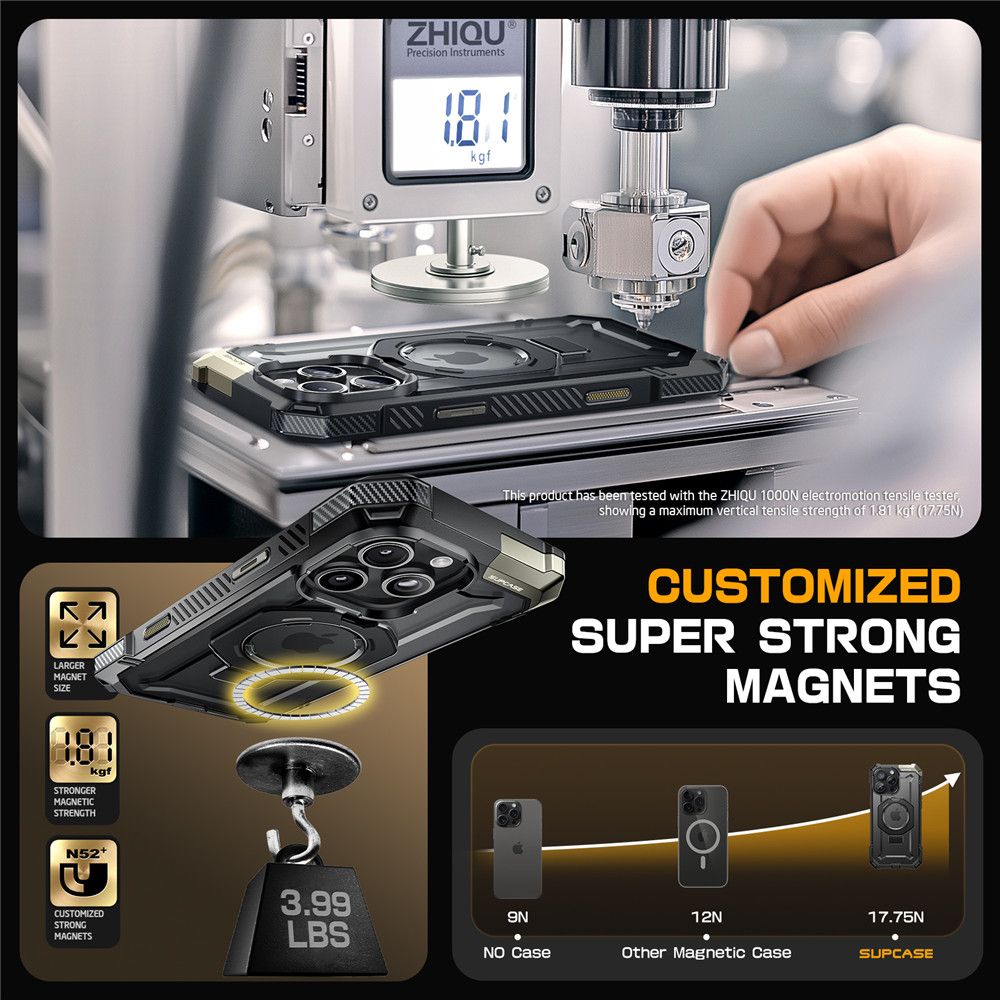 COPERTURA SUPCASE UB GRIP MAG MAGSAFE IPHONE 16 PRO NERA