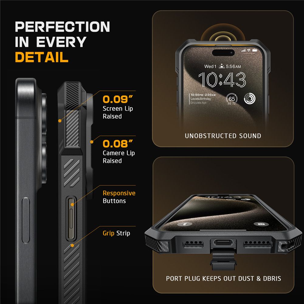 COPERTURA SUPCASE UB GRIP MAG MAGSAFE IPHONE 16 PRO NERA