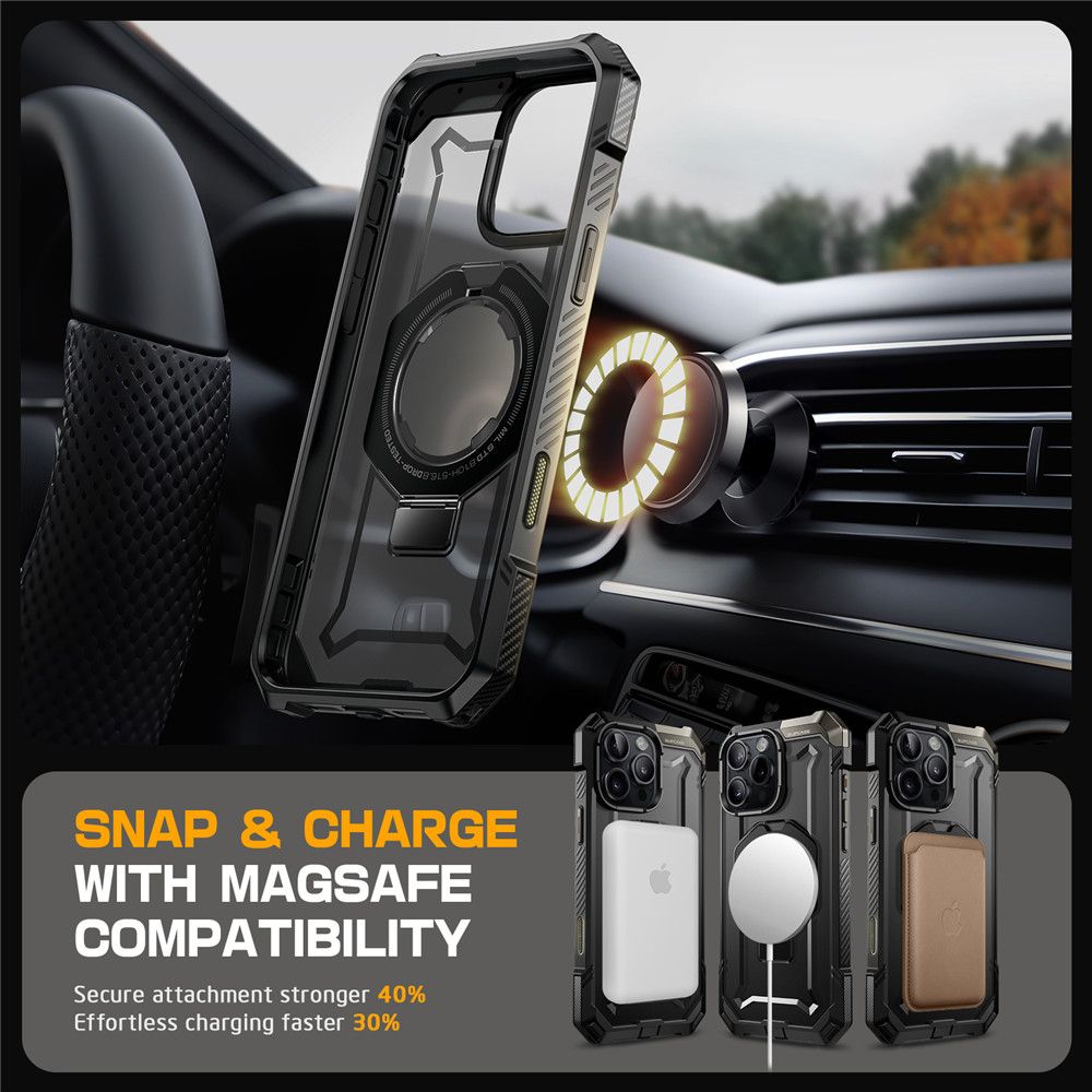 COPERTURA SUPCASE UB GRIP MAG MAGSAFE IPHONE 16 PRO MAX NERA