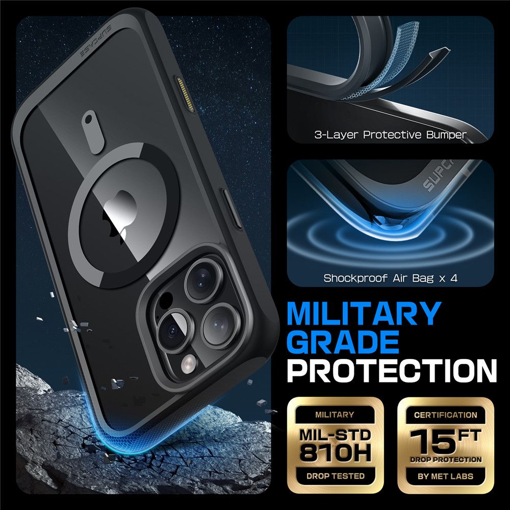 COPERTURA SUPCASE UB MAG MAGSAFE IPHONE 16 PRO MAX NERA