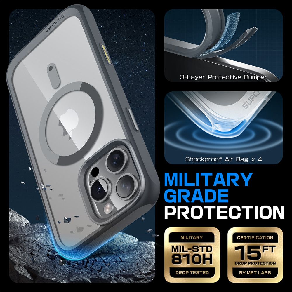 COPERTURA SUPCASE UB MAG MAGSAFE IPHONE 16 PRO MAX GRIGIO