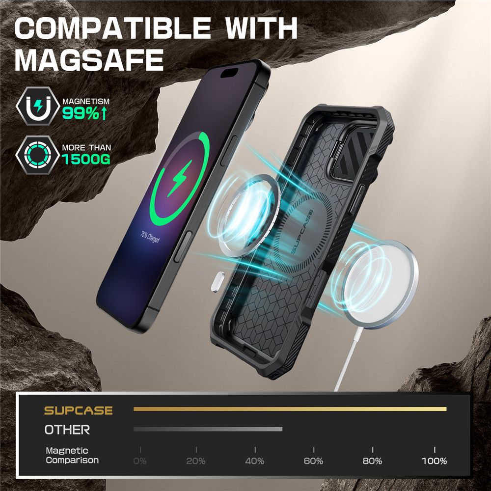 COPERTURA SUPCASE UB XT MAG MAGSAFE IPHONE 16 NERA