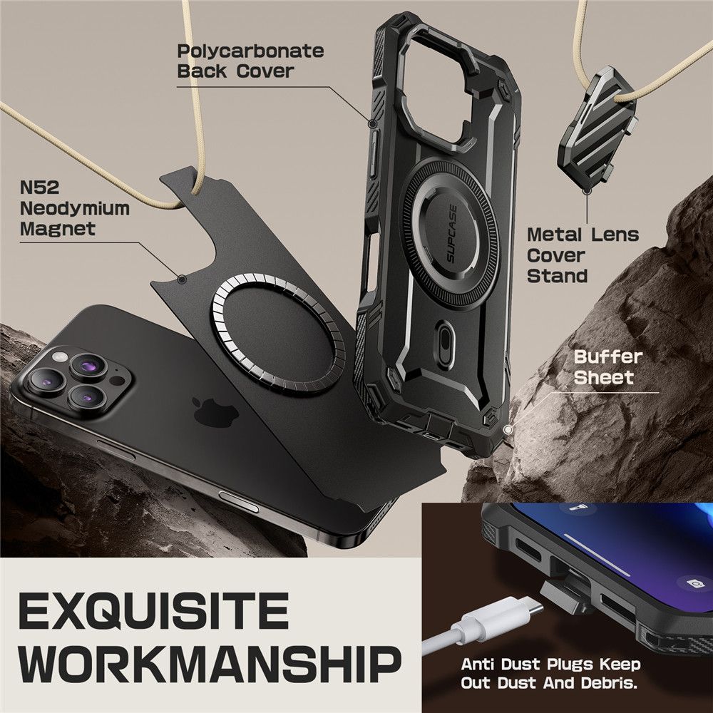 COPERTURA SUPCASE UB XT MAG MAGSAFE IPHONE 16 PRO MAX NERA