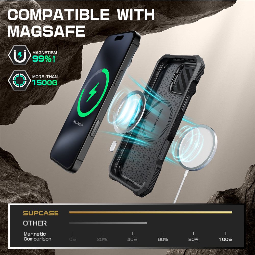 COPERTURA SUPCASE UB XT MAG MAGSAFE IPHONE 16 PRO MAX NERA