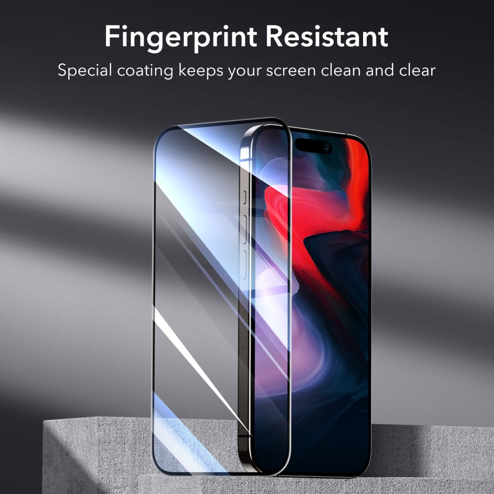 VETRO TEMPERATO ESR 2-PACK PER IPHONE 15 PRO NERO