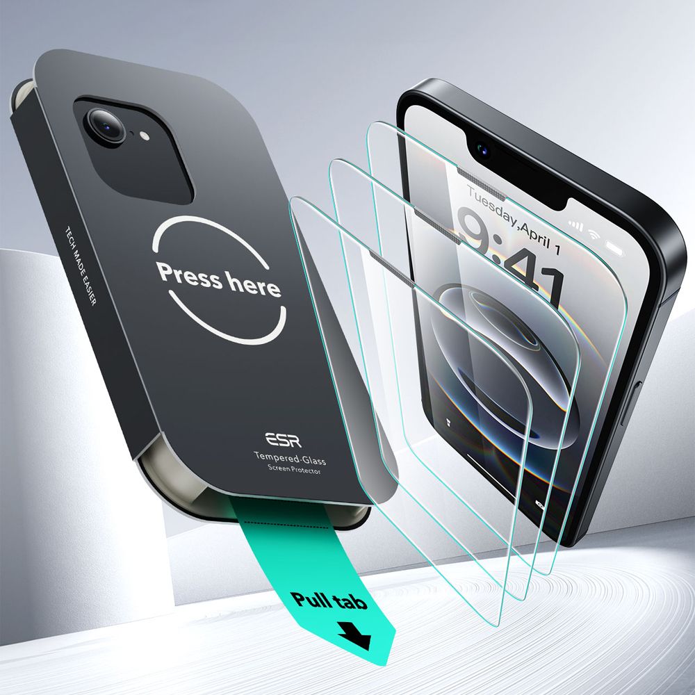 VETRO TEMPERATO ESR ULTRAFIT 2-PACK IPHONE 13 / 13 PRO / 14 / 16E TRASPARENTE